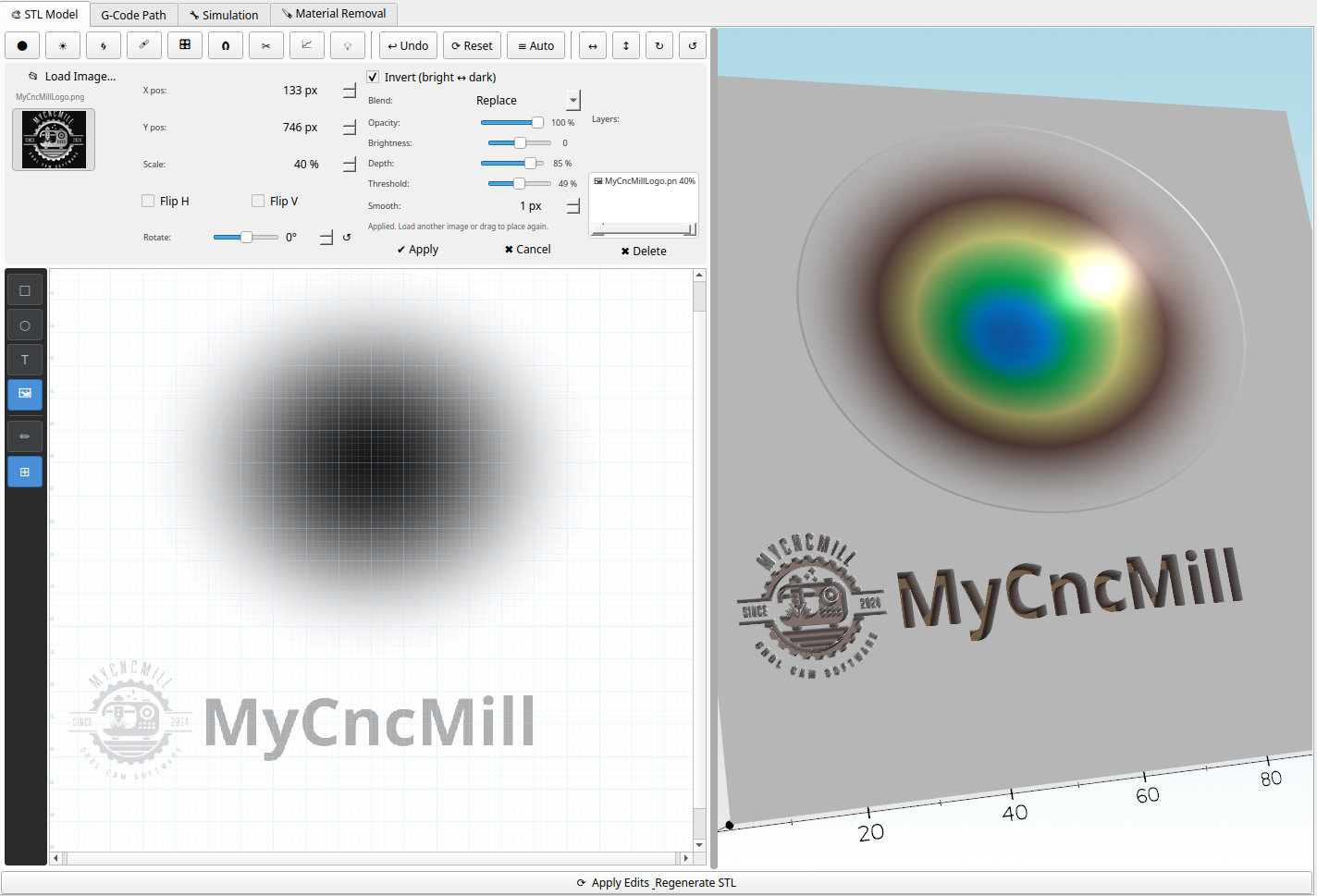 Image Editor with Live 3D Preview