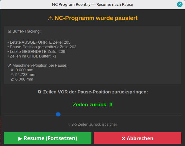 Resume after E-Stop